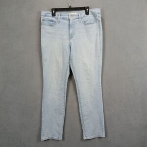 Levi's 314 Shaping Straight Jeans Womens 33 Blue Denim Cotton Stretch High Rise